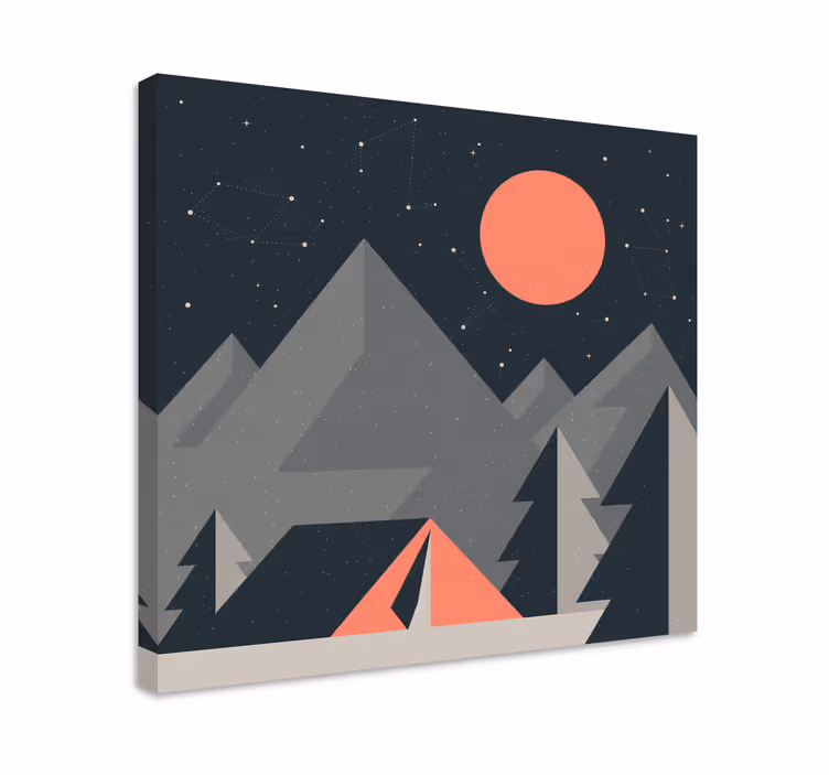 Tablou peisaje scenă de camping montan - TenStickers