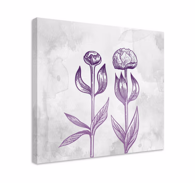 Pânză mov flori delicate - TenStickers