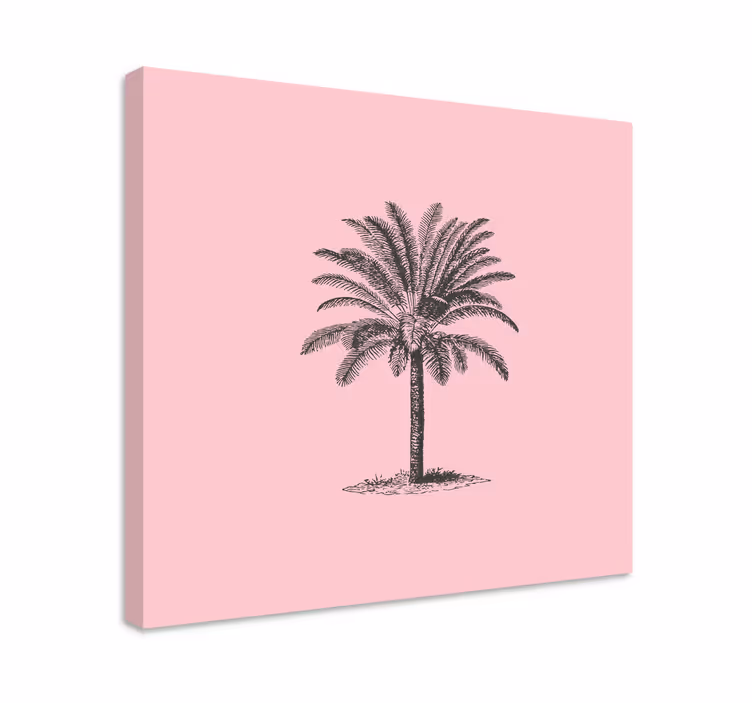 Arta de perete cu design de palmier roz - TenStickers