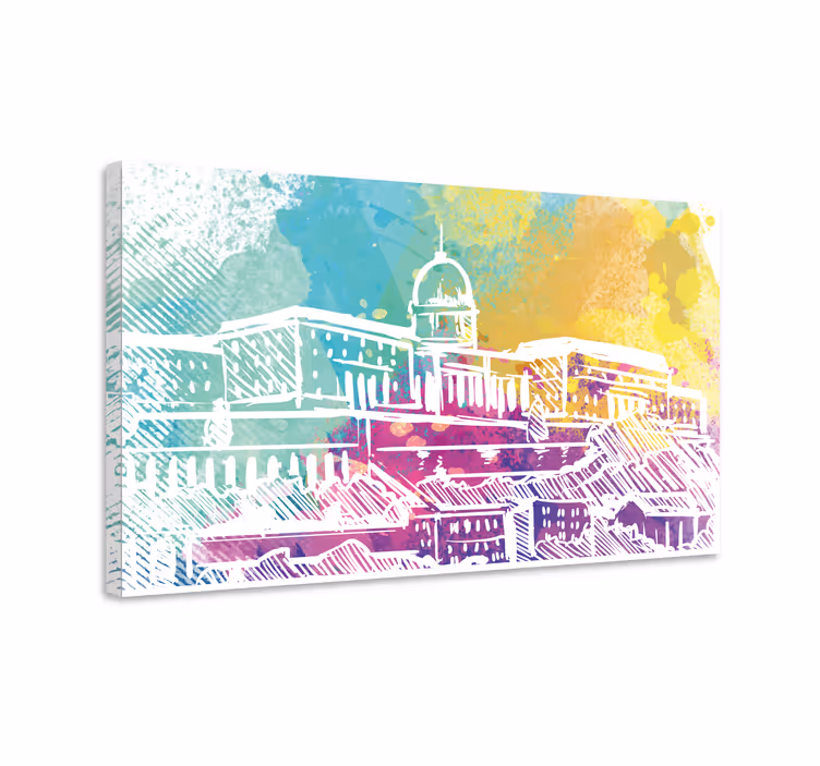 Tablou orașe peisaj cu clădiri istorice - TenStickers