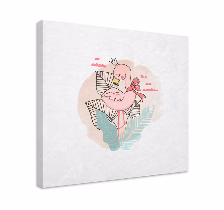 Tablou animale flamingo cu panglică - TenStickers