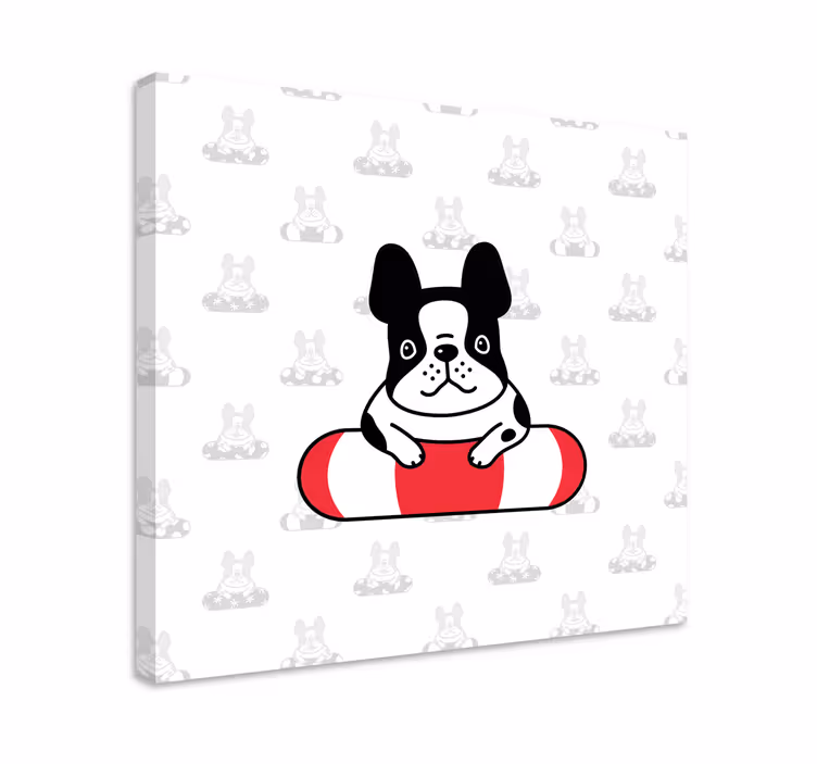 Model bulldog francez imprimeuri pânză animale - TenStickers