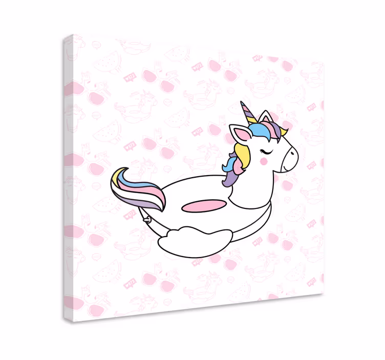 Tablou unicorni cu ochelari de soare roz - TenStickers