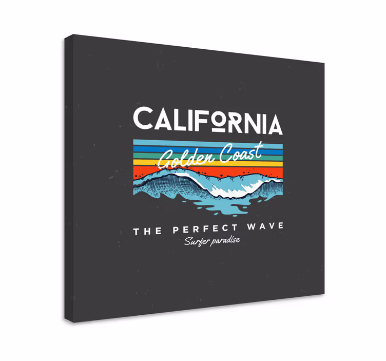 Tablou orașe valuri de surferi din california - TenStickers