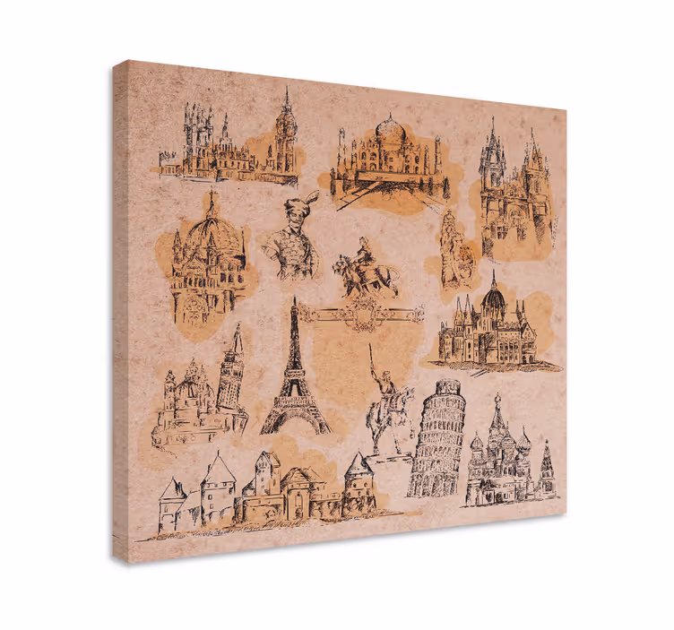 Tablou orașe colecția monumente istorice - TenStickers