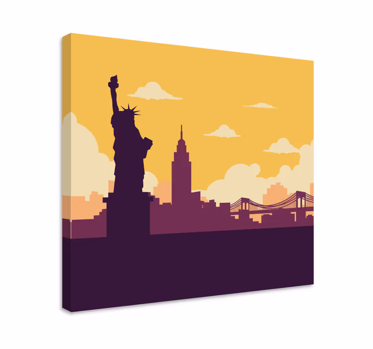 Tablou orașe statuia libertății - TenStickers
