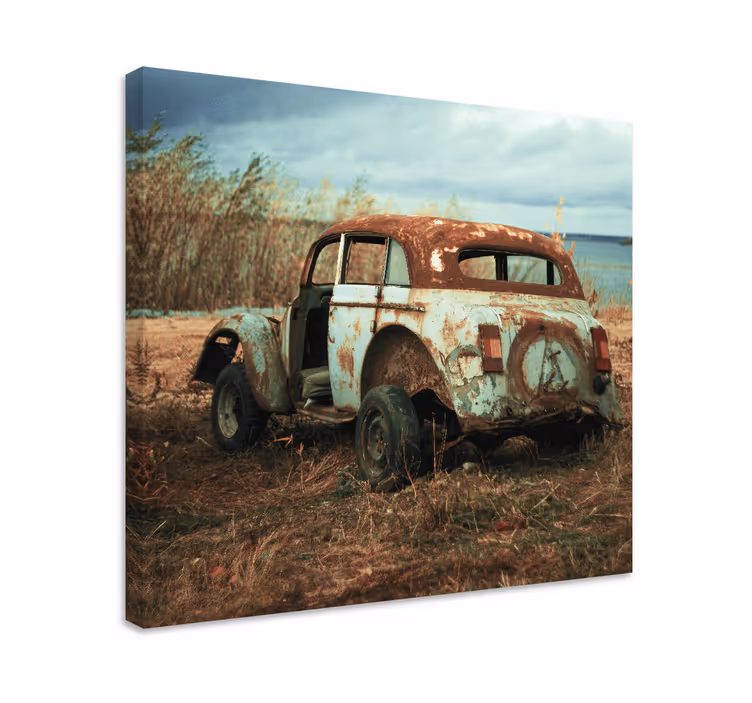 Tablou vintage mașină clasică ruginită - TenStickers