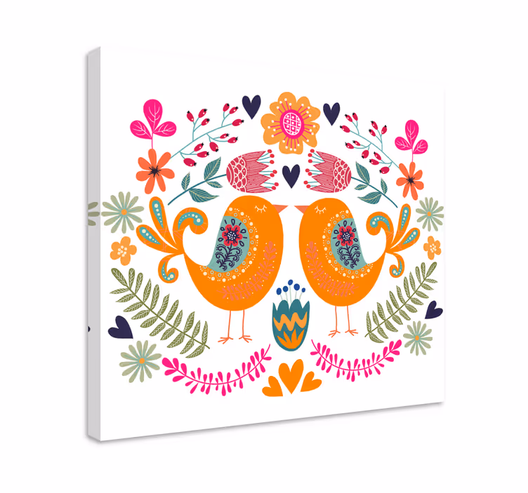 Tablou păsări design cu păsări iubitoare - TenStickers