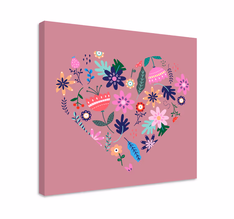 Tablou flori şi plante aranjament floral inimă - TenStickers