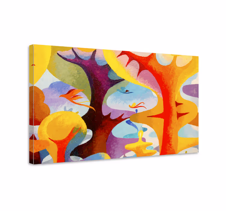 Tablou abstract forme organice colorate - TenStickers