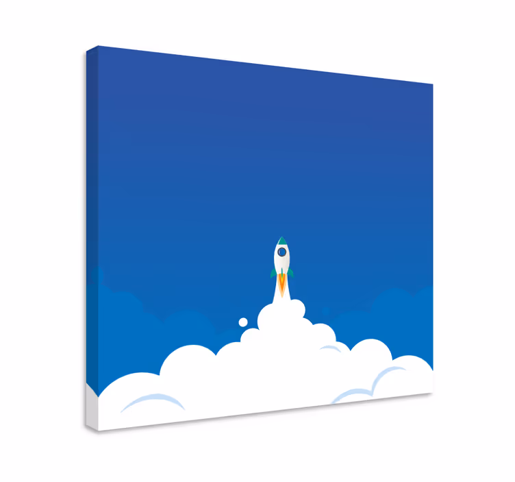 Tablou dinozauri aventură cu lansare de rachetă - TenStickers