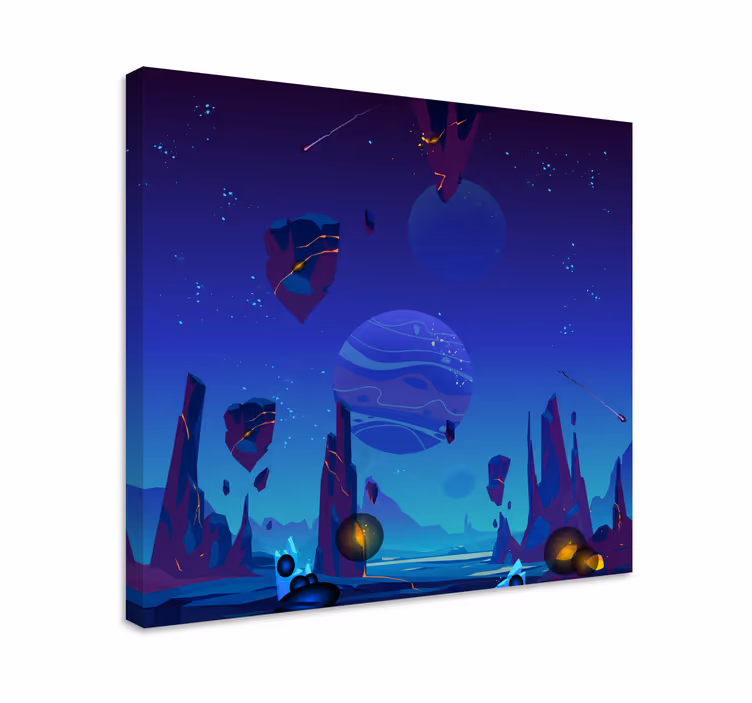 Tablou infantil scenă de aventură cosmică - TenStickers