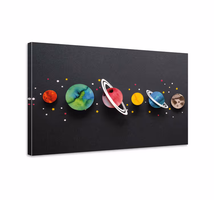 Planete de desene animate în pânza de pepinieră de linie - TenStickers