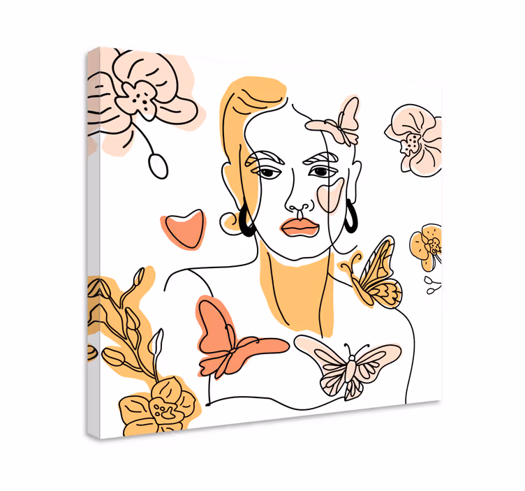 Tablou flori şi plante portret floral stilizat - TenStickers