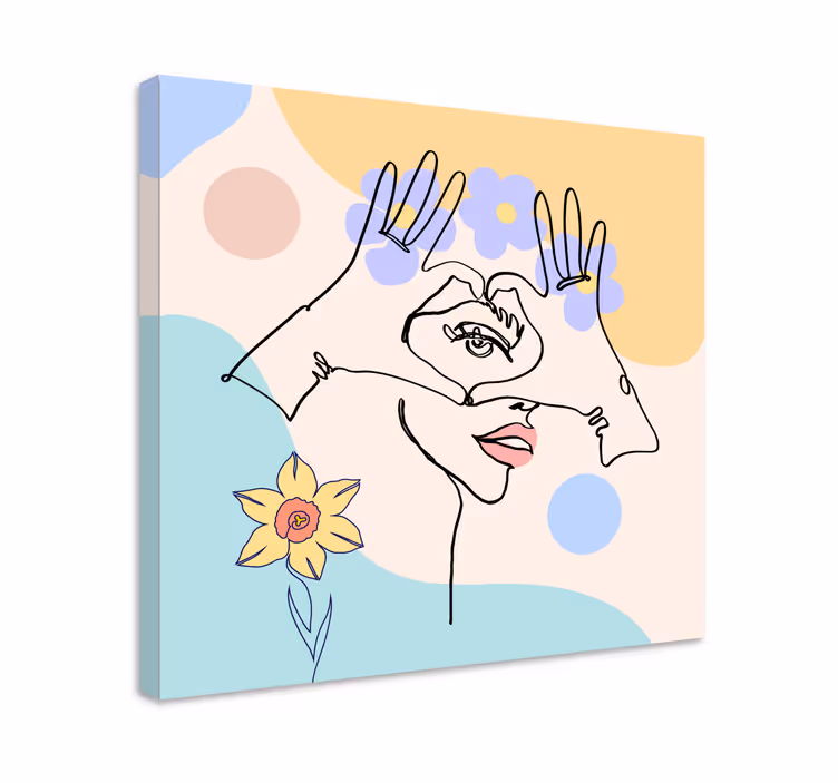 Mână gură pictogramă feminină dormitor imprimări de perete - TenStickers