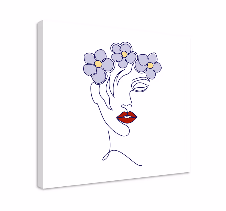 Tablou artă femeie elegantă floral - TenStickers
