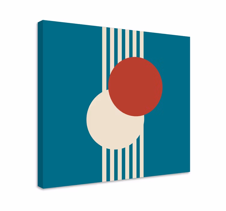 Două cercuri artă abstractă pânză geometrică - TenStickers