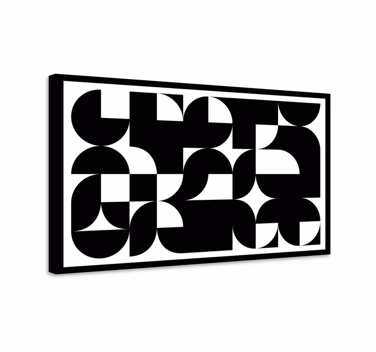 Pânză geometrică de artă abstractă neagră - TenStickers