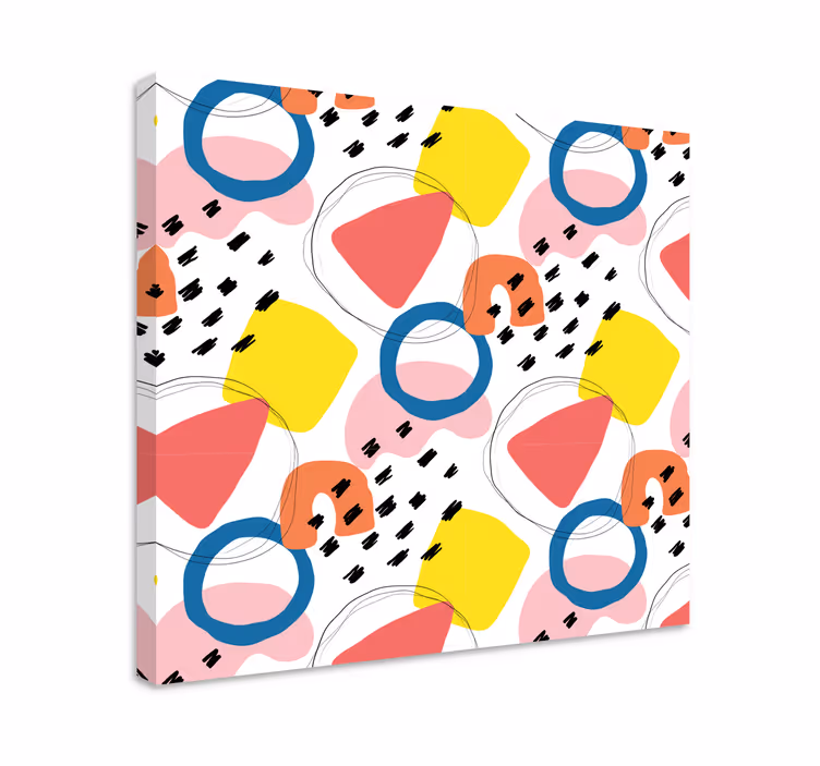Tablou geometric forme abstracte colorate - TenStickers