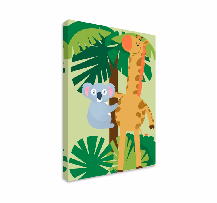 Tablou animale koala și girafă - TenStickers