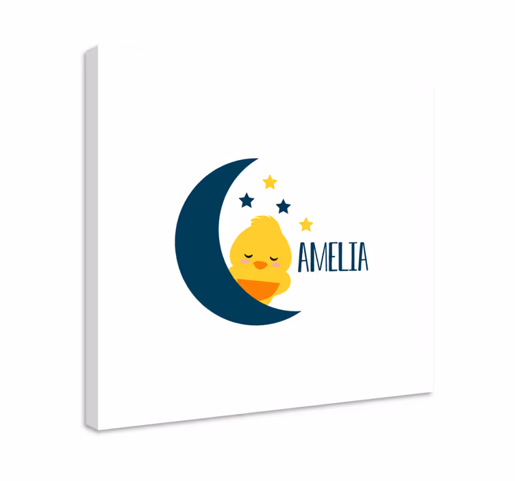 Tablou bei puiul somnoros de lună - TenStickers
