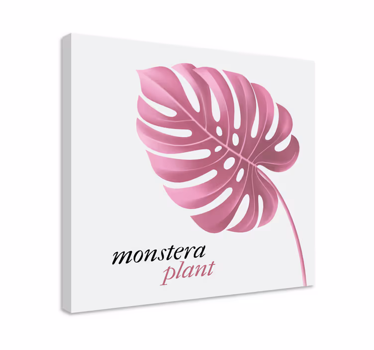 Roz minimalist stil monstera citat artă pânză - TenStickers