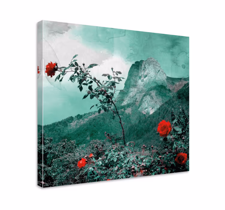 Tablou peisaje trandafir de munte - TenStickers