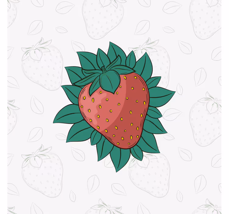 Tablou fructe căpșună cu frunze - TenStickers