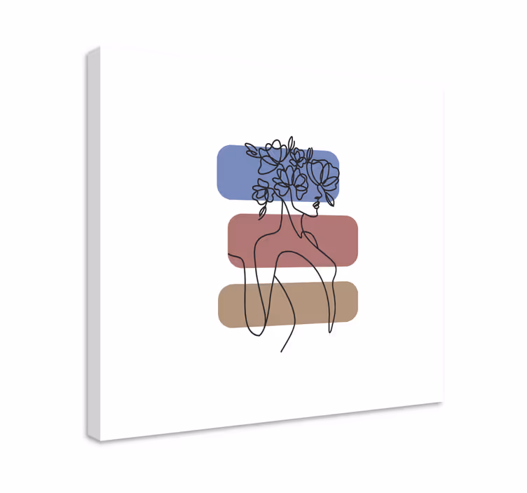 Tablou flori şi plante figură florală minimalistă - TenStickers