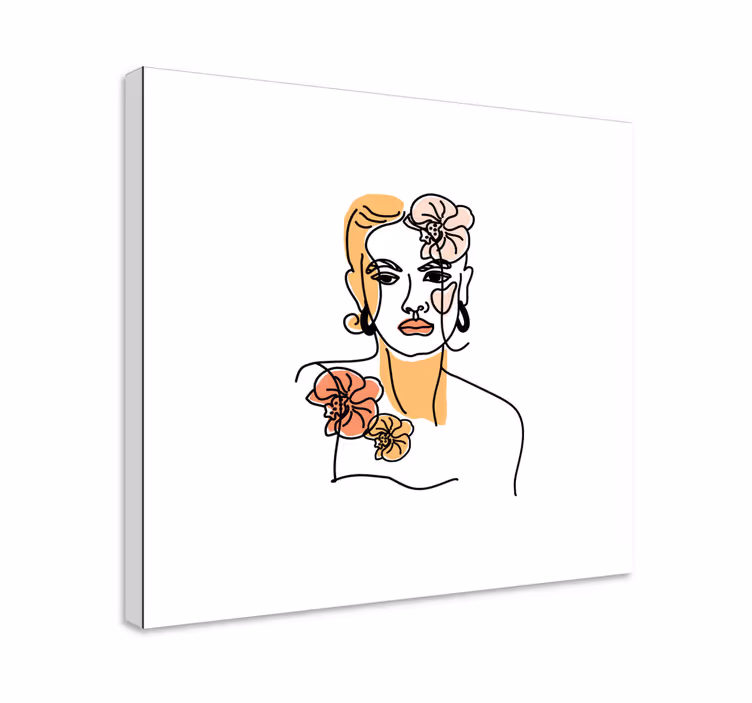 Tablou artă portret în linie - TenStickers