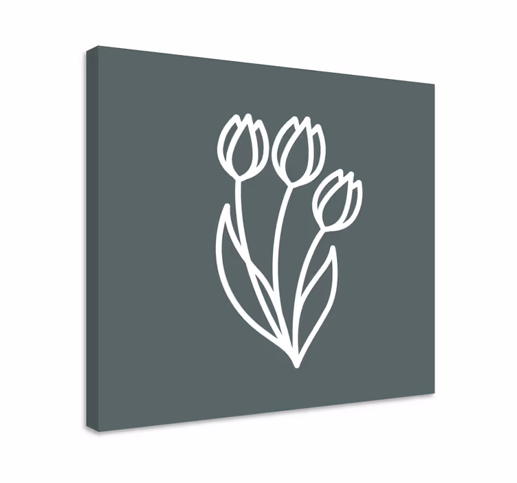 Tablou flori şi plante aranjament stilizat cu lalele - TenStickers