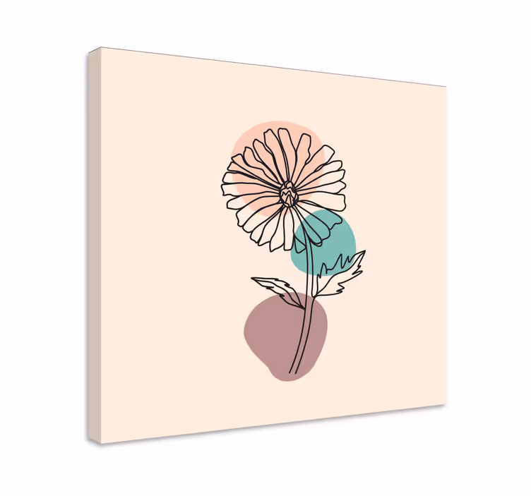 Tablou flori şi plante contur floare unică - TenStickers