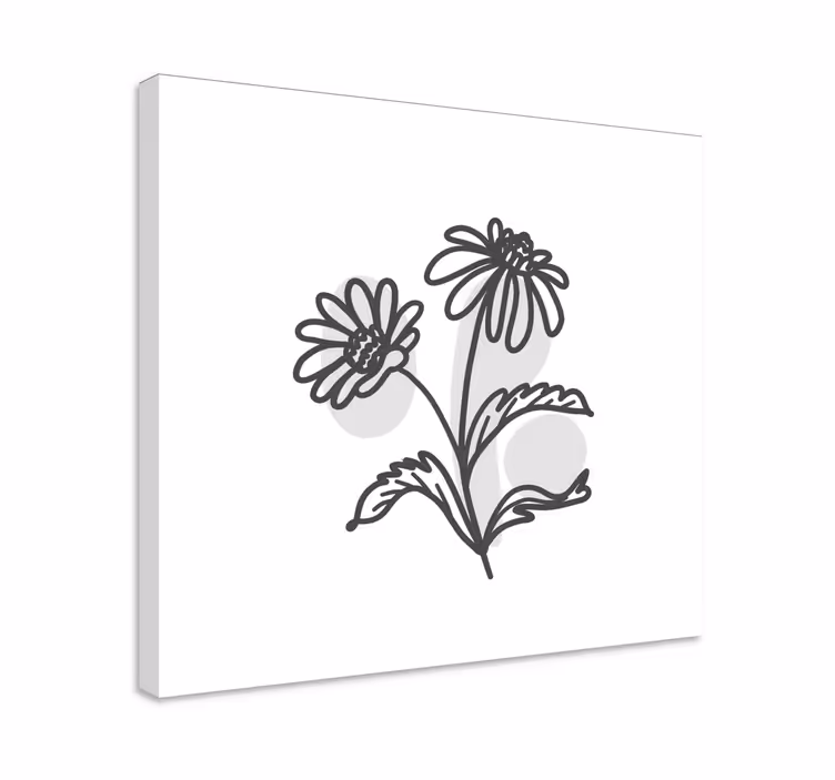 Delicat gri margarete flori imprimeu pânză - TenStickers