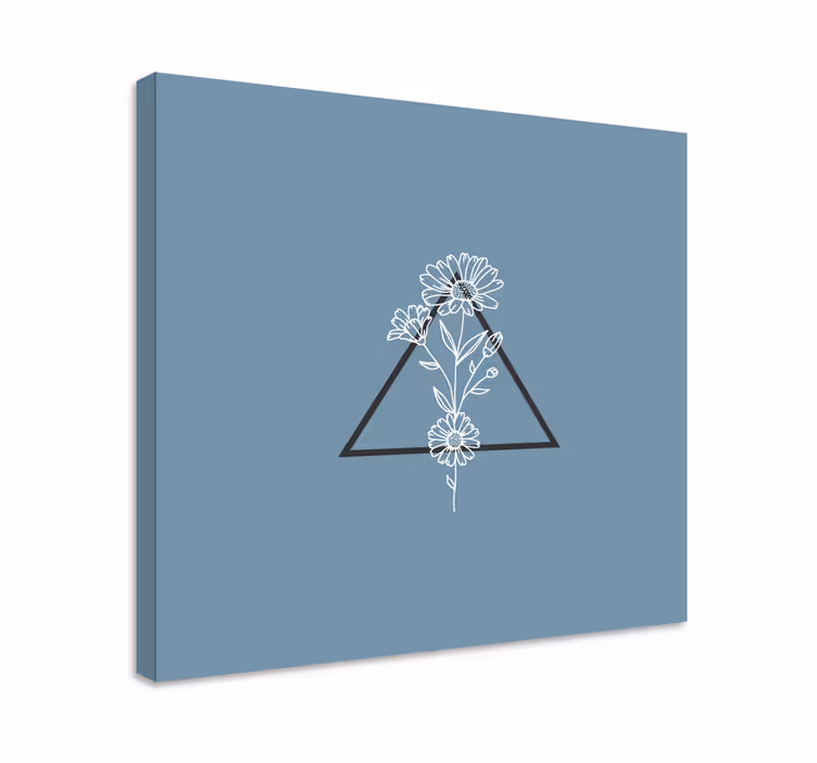 Tablou flori şi plante design triunghi floral - TenStickers