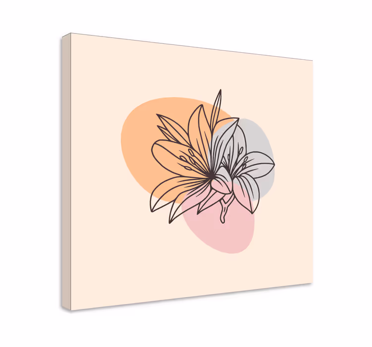 Tablou flori şi plante compoziție florală stilizată - TenStickers