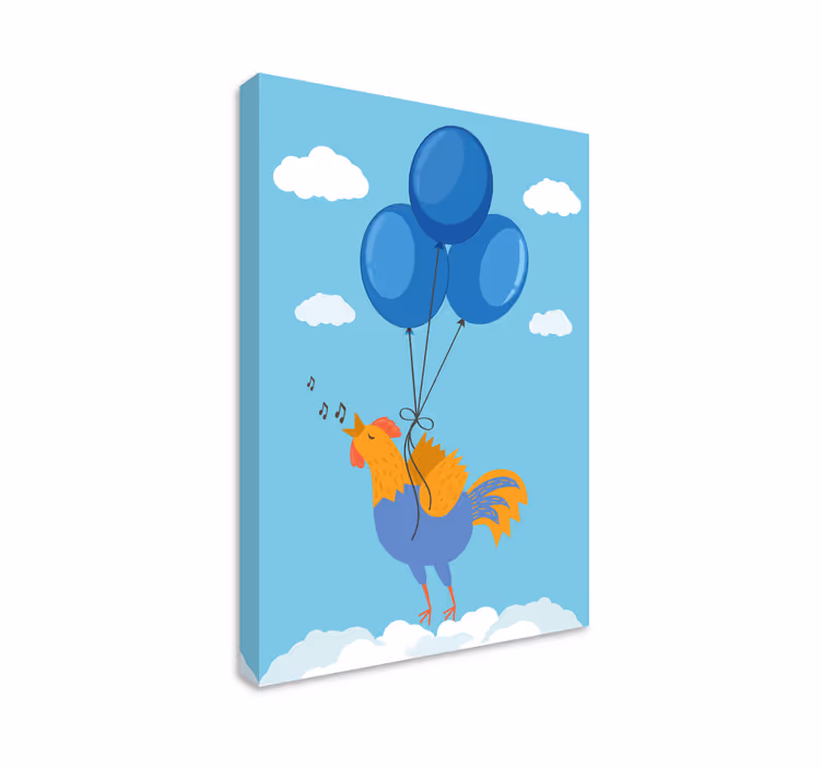 Tablou animale balon cu cocoș cântător - TenStickers