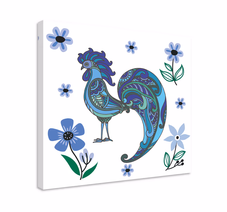 Tablou animale sculptură cocoș colorat - TenStickers