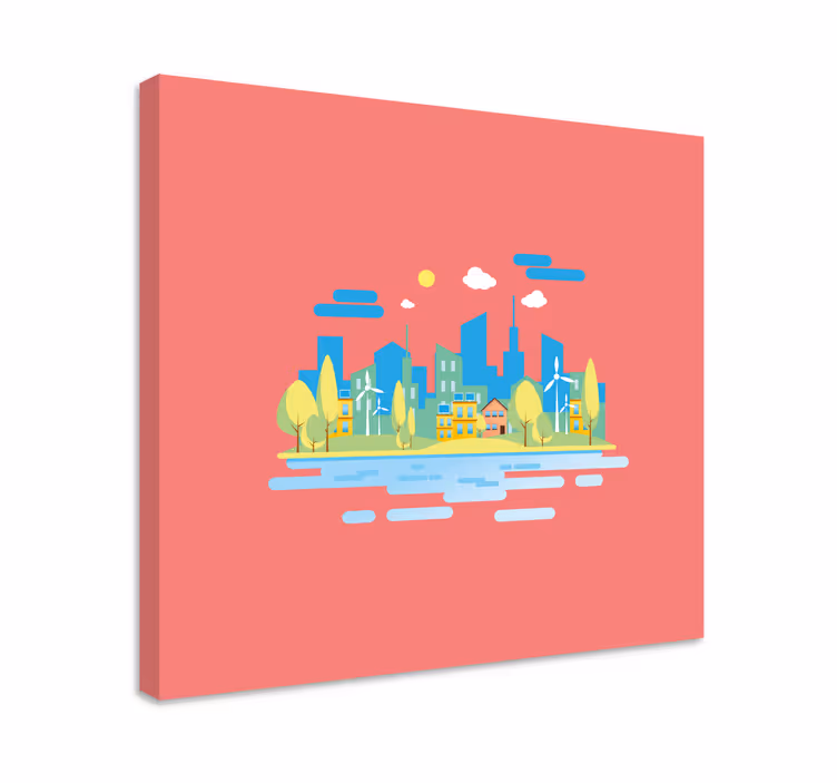 Tablou orașe peisaj urban modern - TenStickers