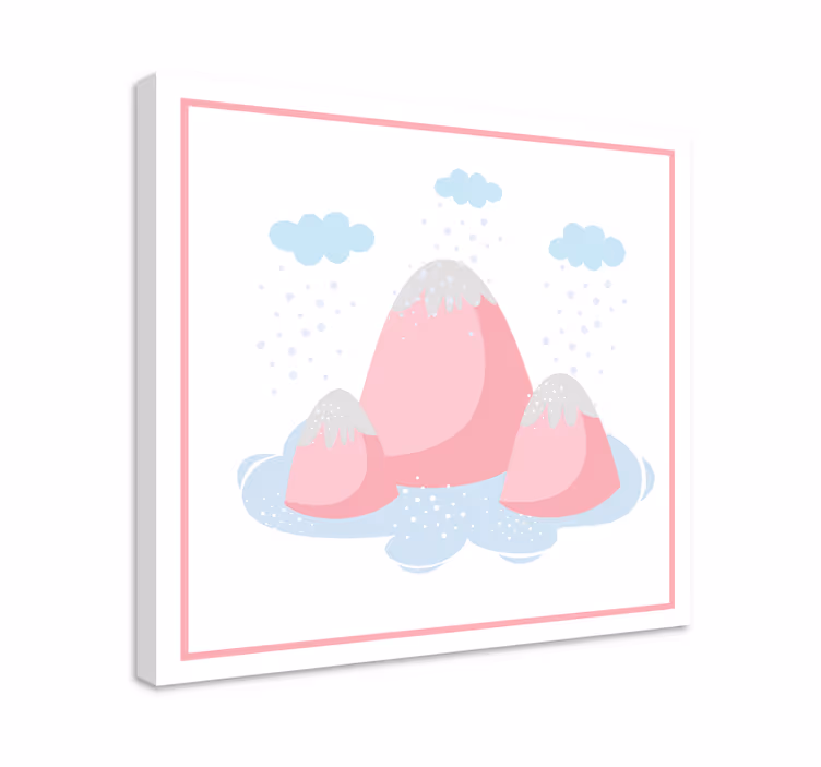 Tablou elegant peisaj montan roz - TenStickers