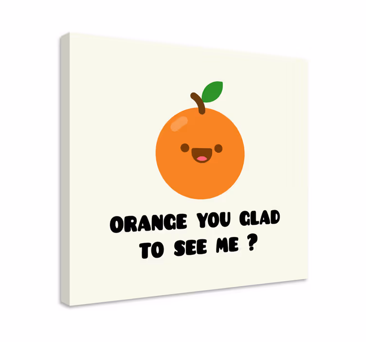 Tablou fructe caracter portocaliu vesel - TenStickers