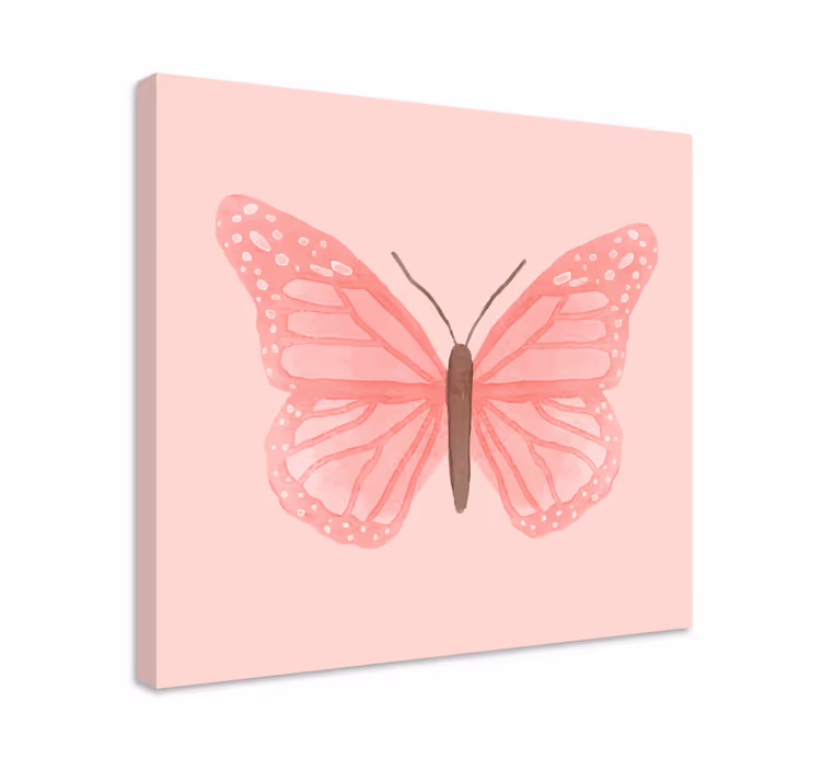 Fluture roz dale fluturi fluture pânză artă de perete - TenStickers