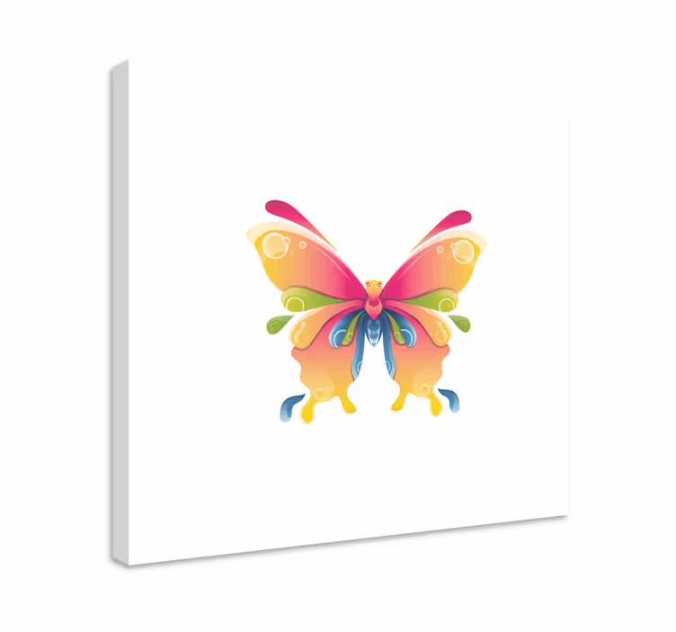 Pânză de fluture pictată colorată artă de perete - TenStickers
