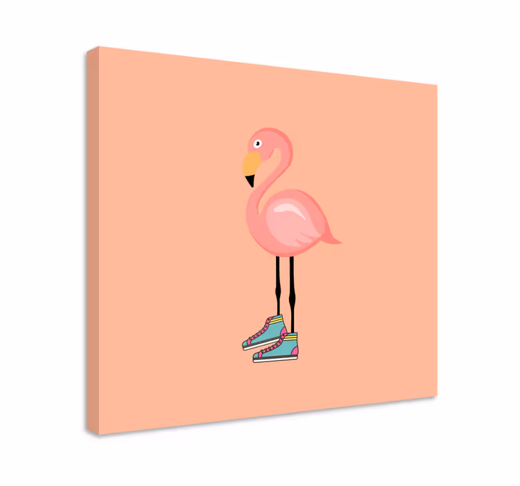 Tablou păsări patinator elegant cu flamingo - TenStickers