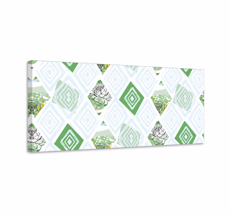 Tablou flori şi plante model geometric cu suculente - TenStickers