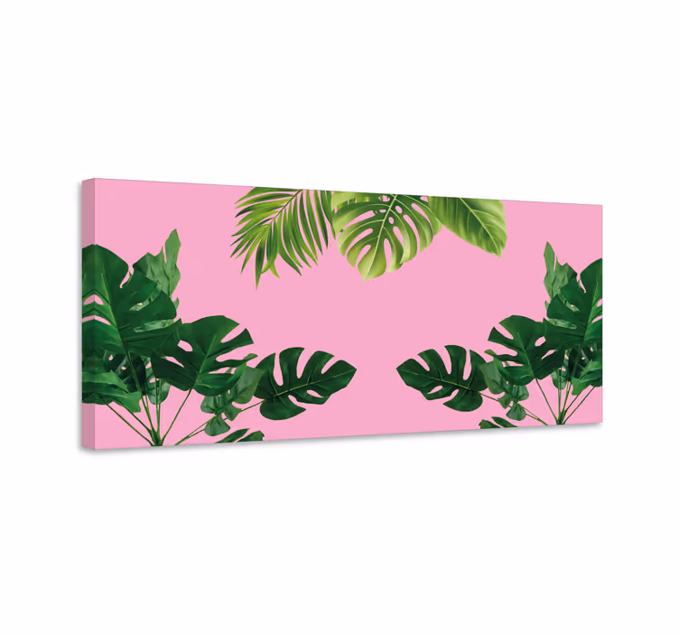 Tablou flori şi plante aranjament cu frunze tropicale - TenStickers