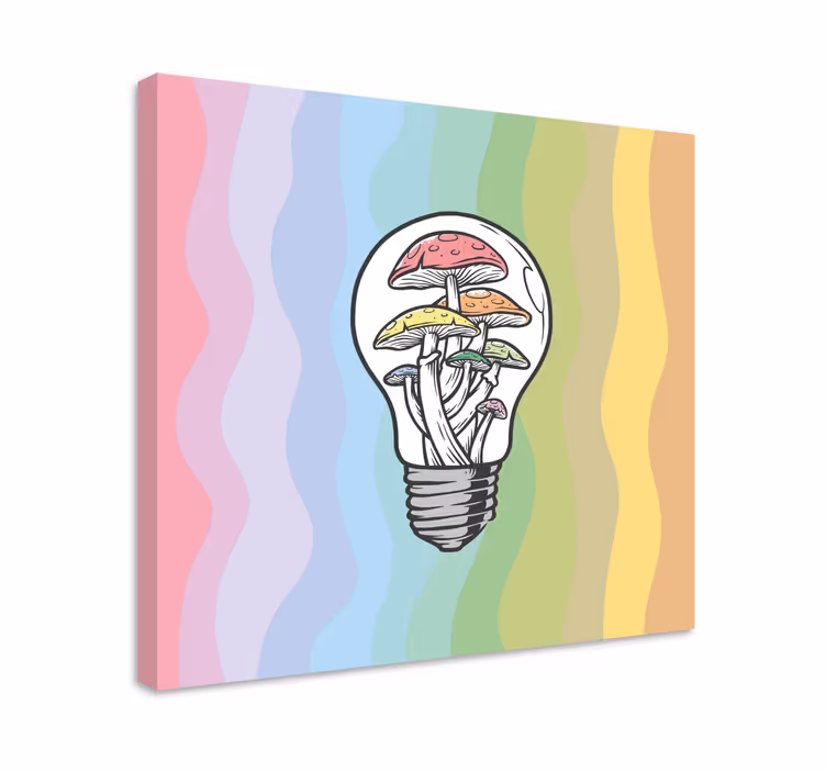 Tablou alte texte lampa cu led ciupercă - TenStickers