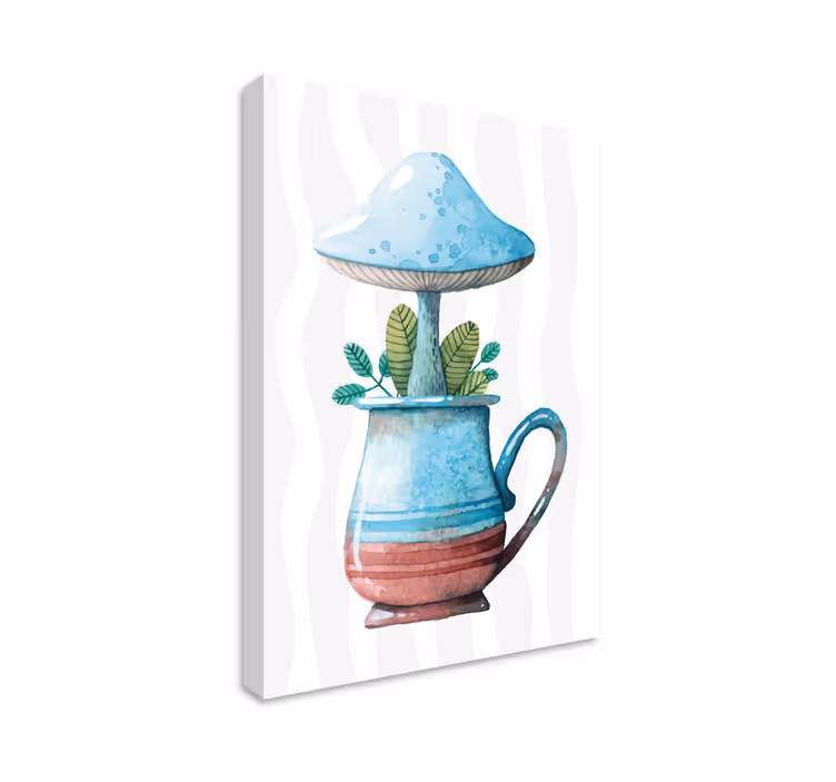 Design drăguț de ciuperci în bucătărie cupă imprimat pe perete - TenStickers