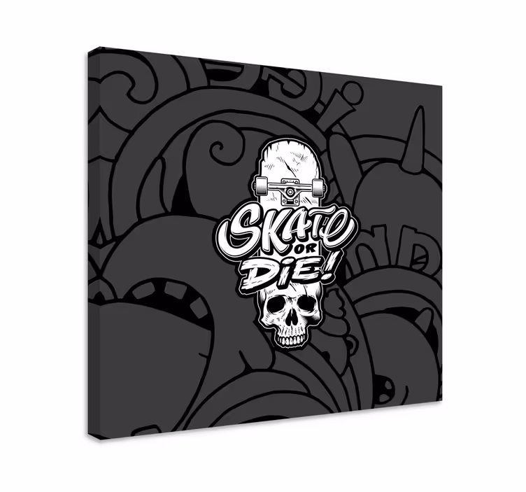 Tablou sport design craniu skateboard - TenStickers
