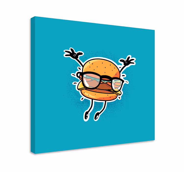 Tablou alte texte personajul burger fericit - TenStickers