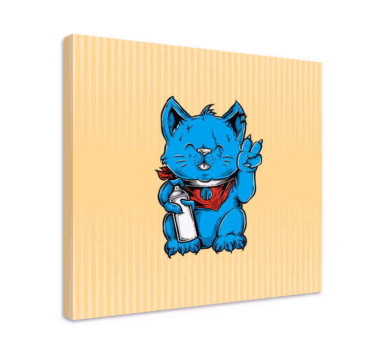 Tablou pisici pisică albastră jucăușă - TenStickers